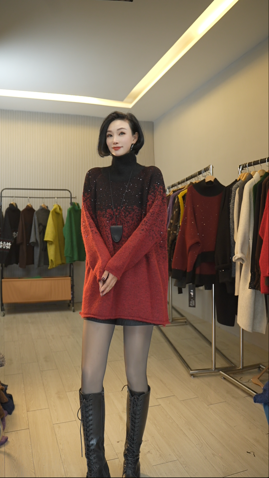 蒋姐家 新款欧货渐变色大版毛衣