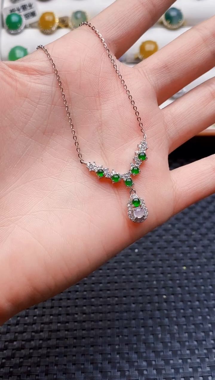 银S925镶嵌戒指翡翠4634