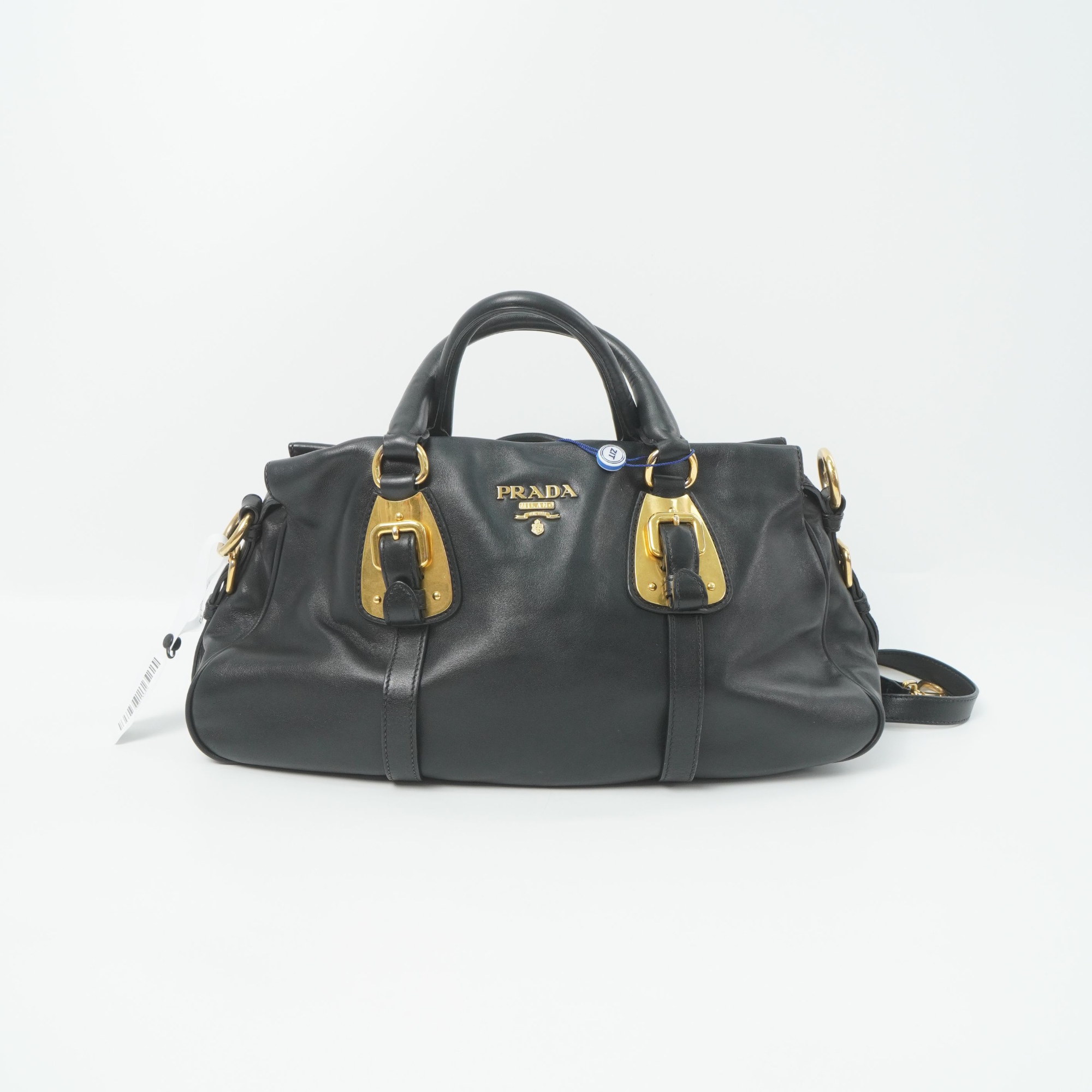 95新 Prada/普拉达 普拉达手提单肩包黑色/肩带/DS013294