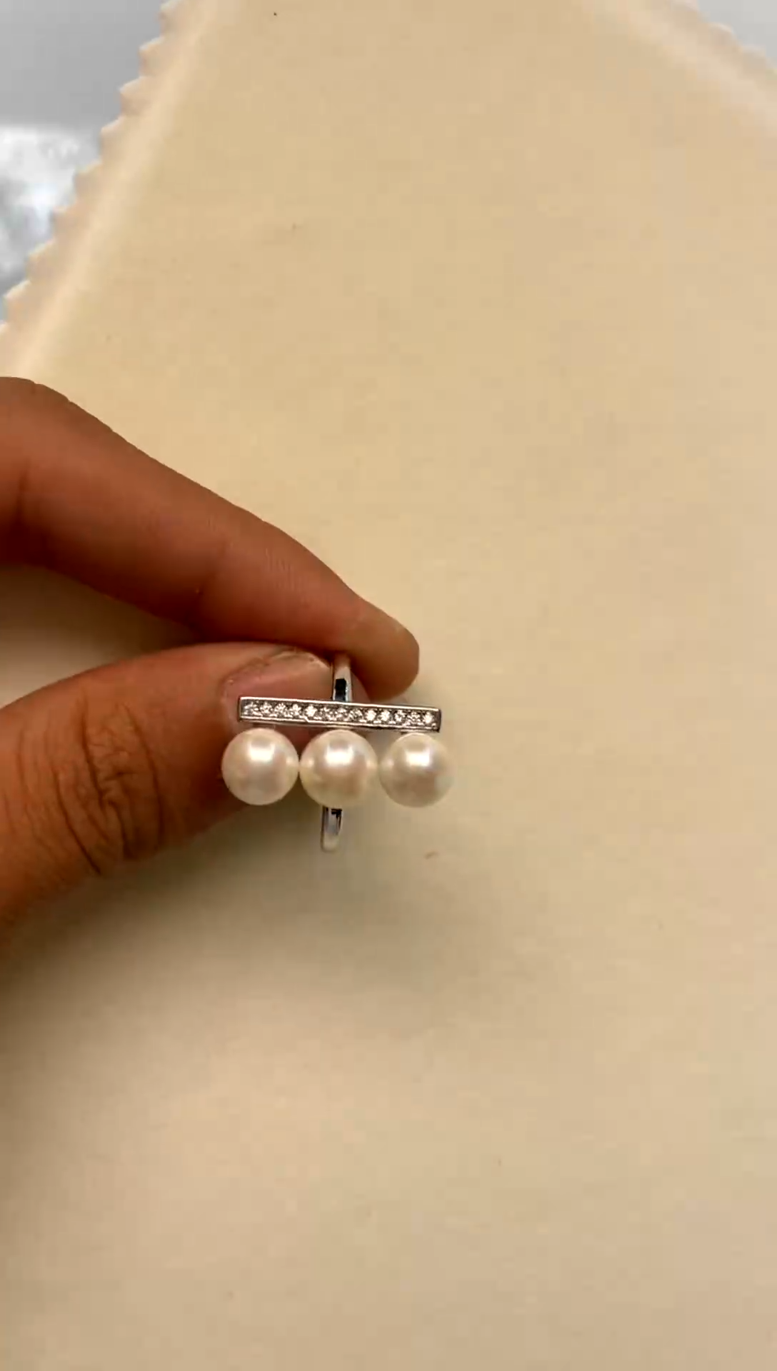 银S925镶嵌戒指海水珍珠 