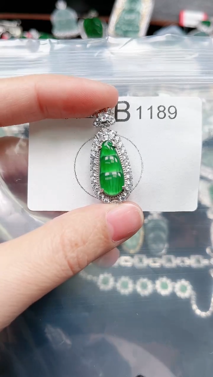 【闪购商品】翡翠颈饰未镶嵌1189赠皮绳