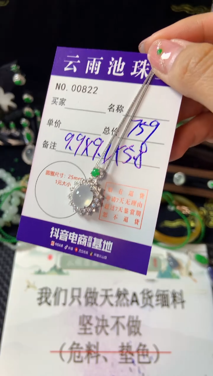 【闪购商品】翡翠颈饰银S925镶嵌翡翠