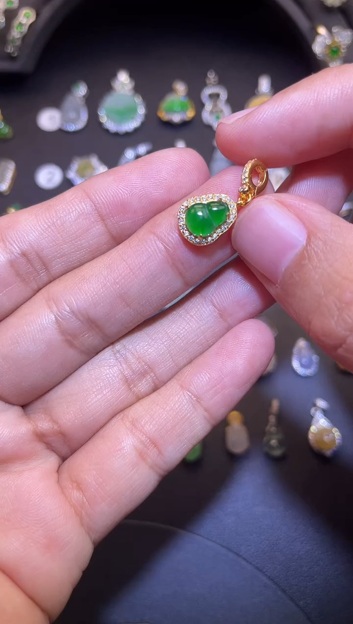 吊坠(不含链)银S925镶嵌翡翠1