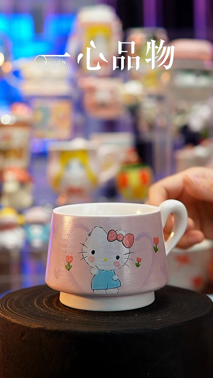 杯子瓷S044景德镇手工手绘杯子摆件
