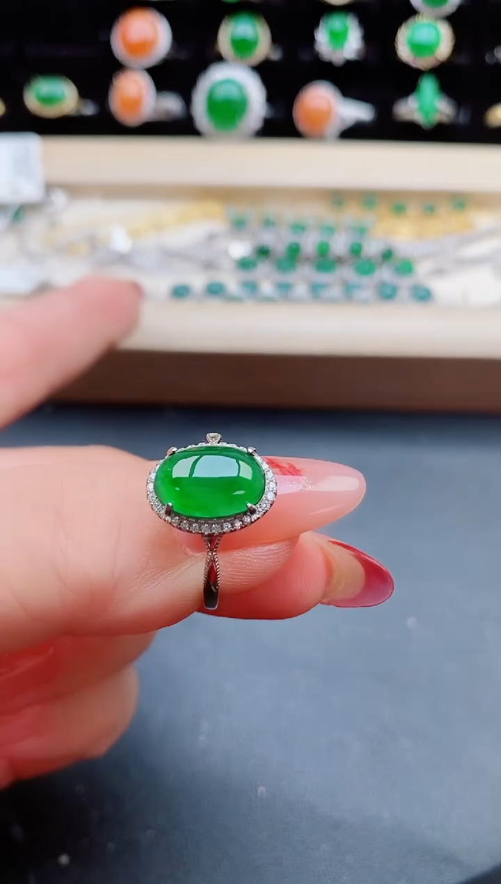 【闪购商品】翡翠戒指银S925镶嵌5080805