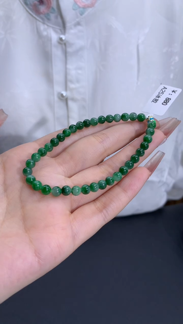 【闪购商品】翡翠手链未镶嵌卡5.1mm