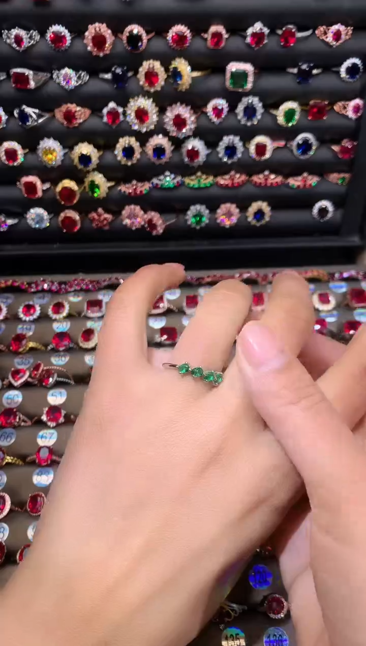 【闪购商品】透辉石戒指银S925镶嵌1