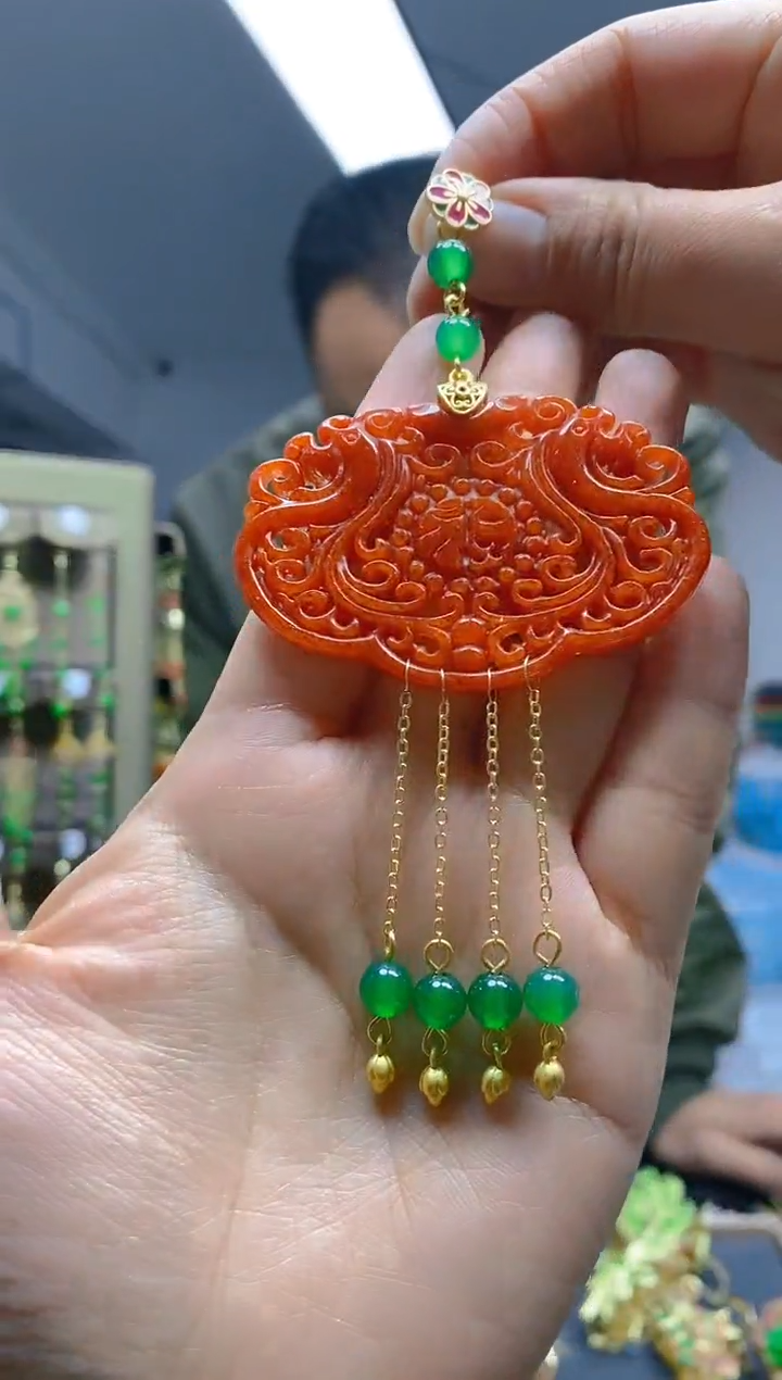 【闪购商品】翡翠耳饰合金0141翡翠压襟