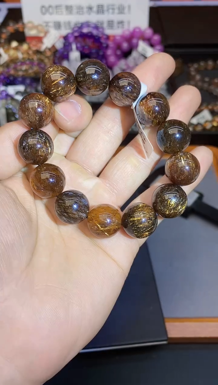 【闪购商品】水晶手链未镶嵌117 黑金超七16mm