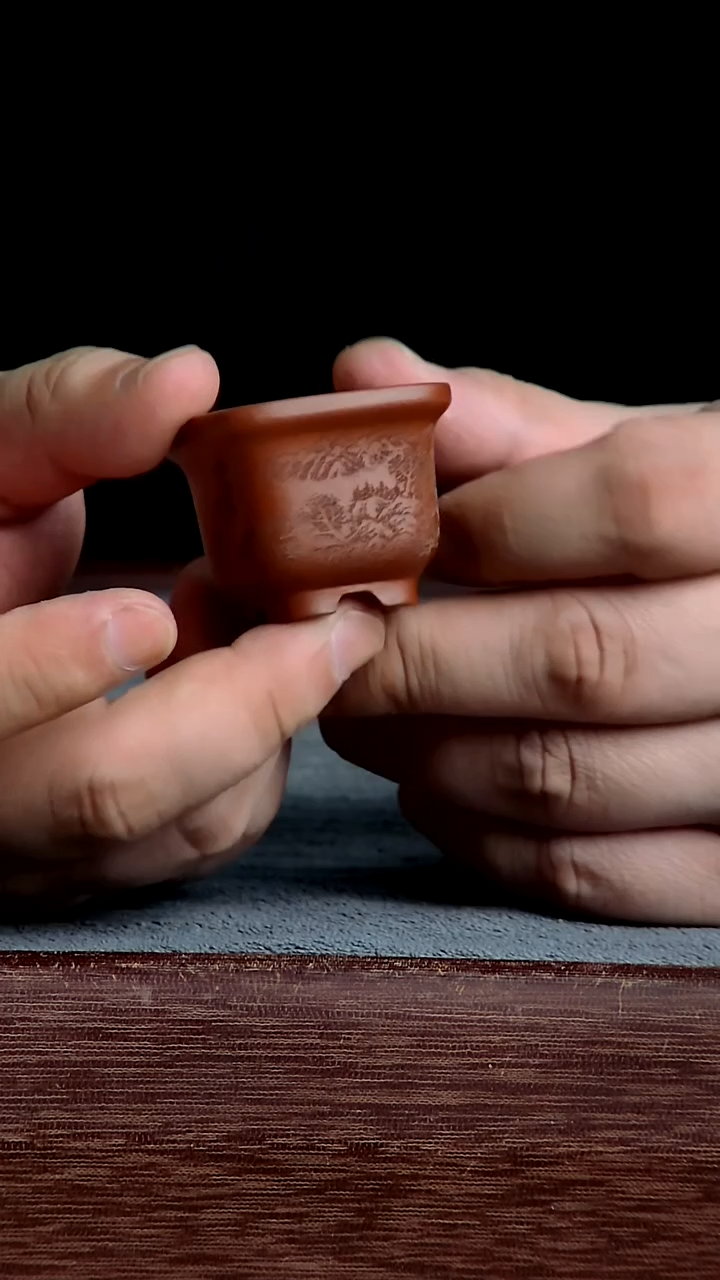 紫砂花盆3*2.5cm(内径尺寸紫砂花盆)