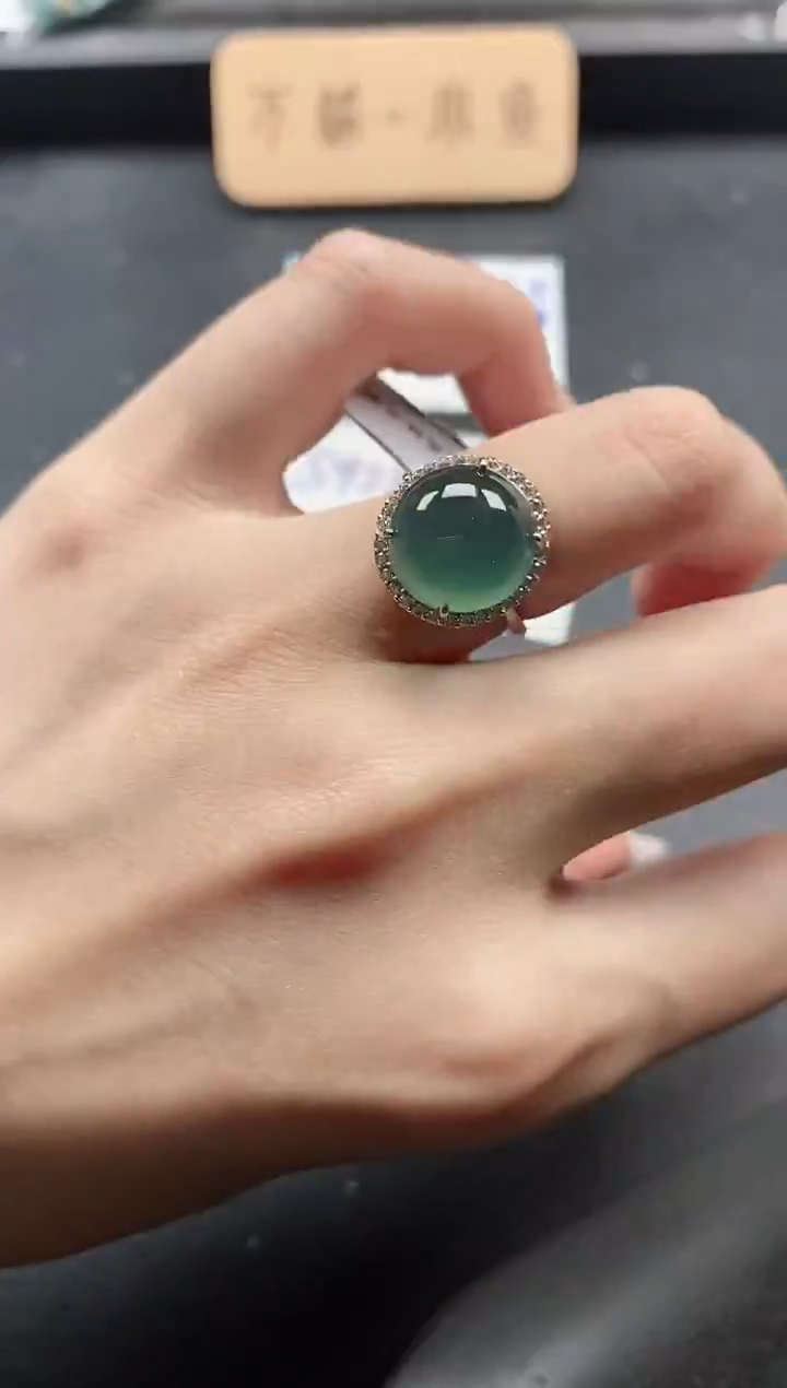 银S925镶嵌戒指翡翠15151