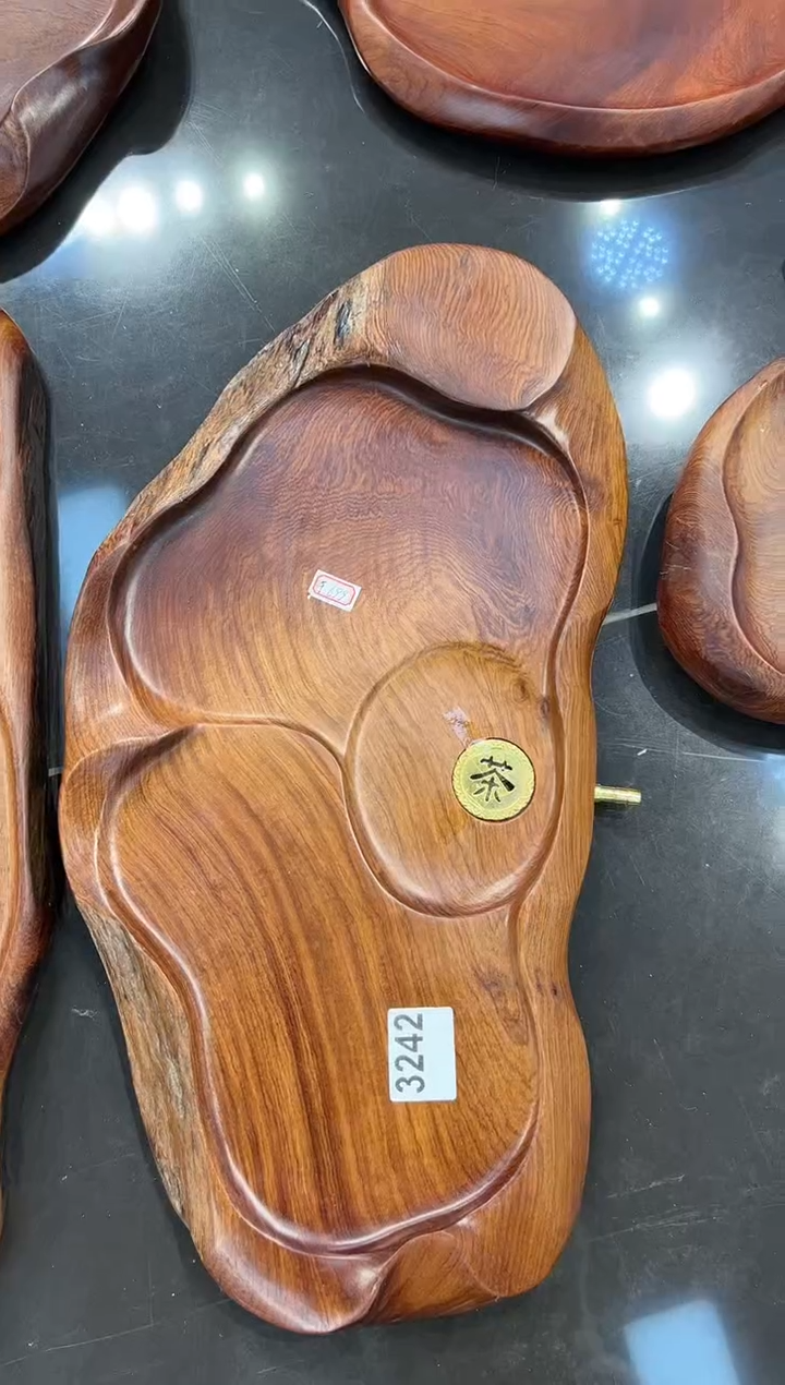 【闪购商品】大果紫檀（缅甸花梨）茶盘3242