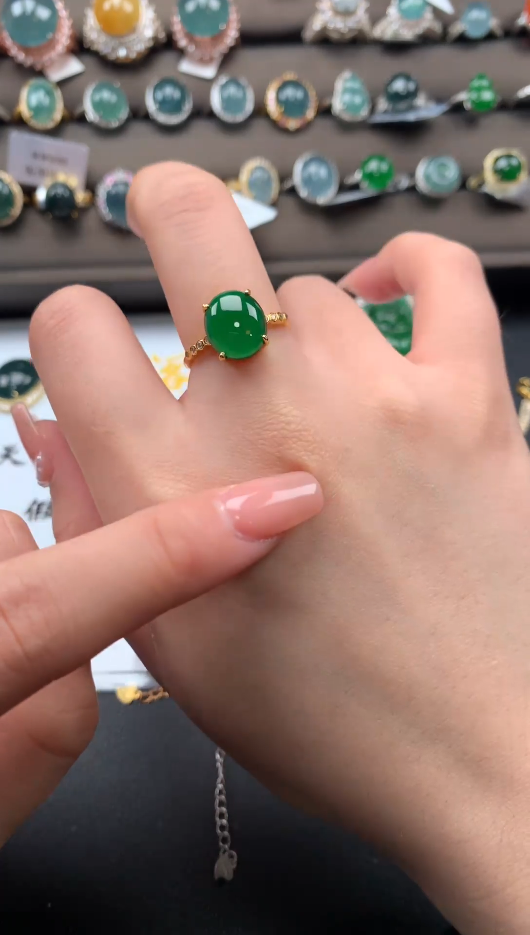 【闪购商品】翡翠戒指银S925镶嵌21412