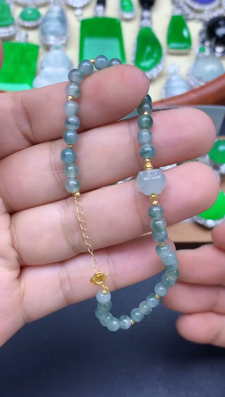 18K金镶嵌手链翡翠218-中国好珍宝