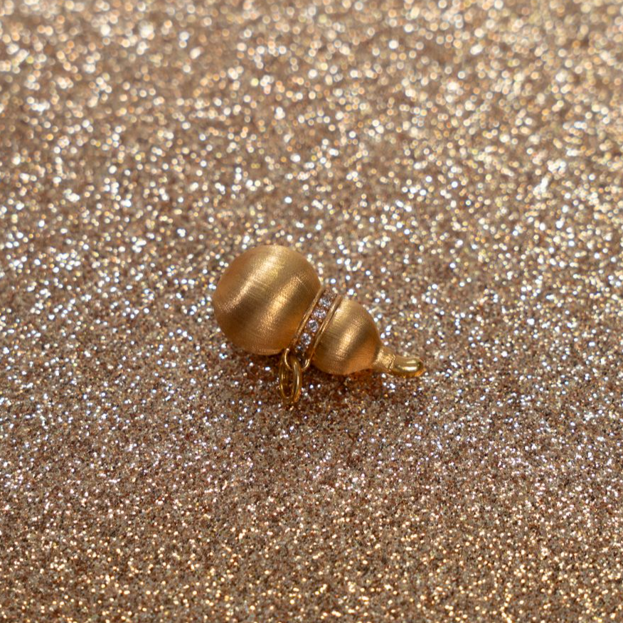 【合成/培育】吊坠 18k金镶嵌大号拉丝刻丝金色宝葫芦吊坠