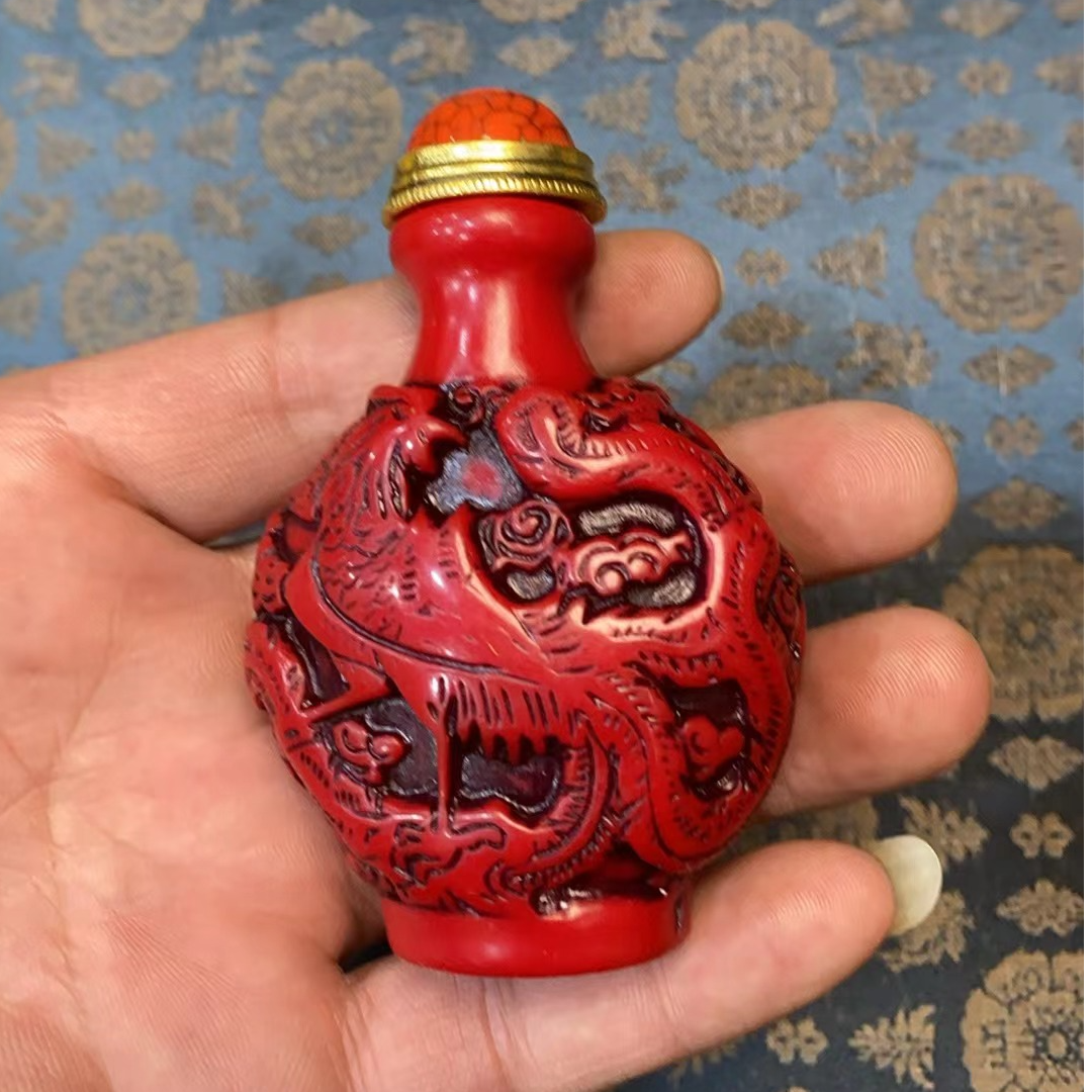 天然辰砂辰砂烟壶【晓晓甄选】