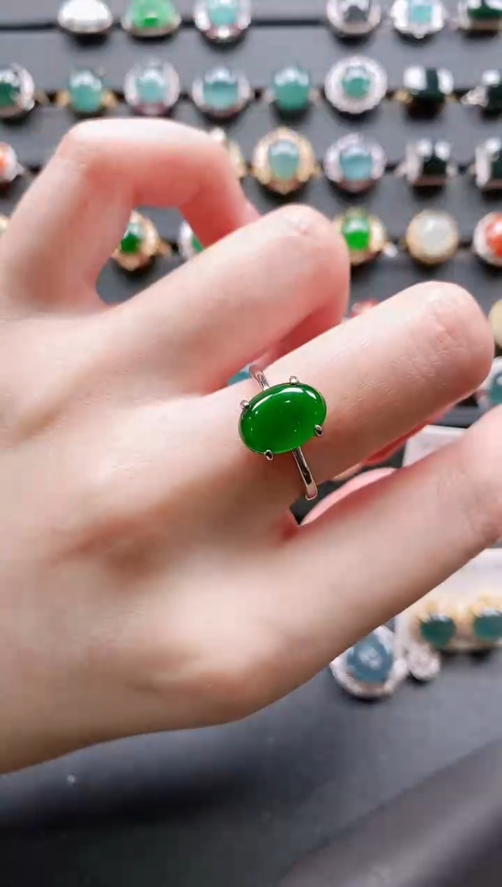 【闪购商品】翡翠戒指银S925镶嵌11111111