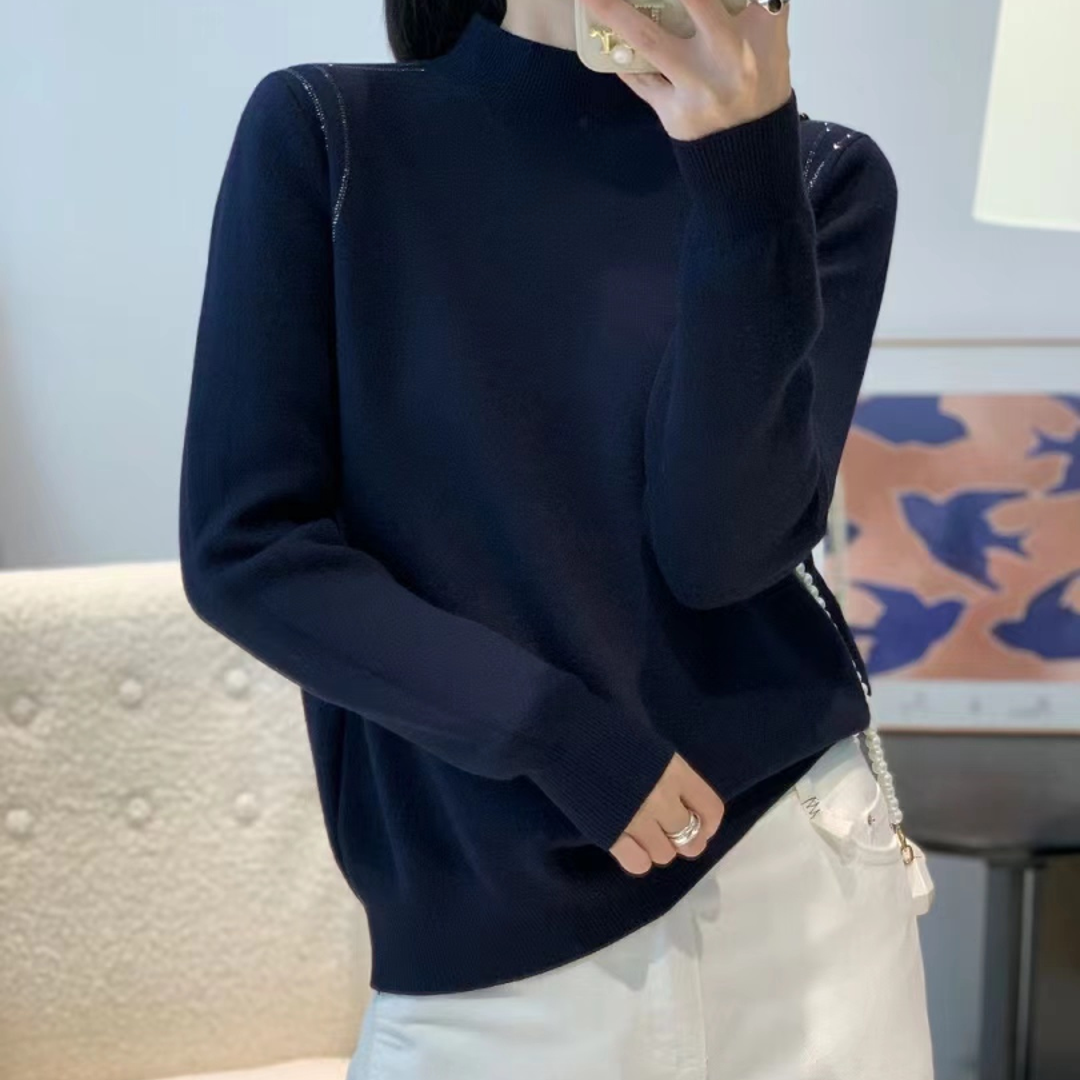 女三角标肩上钻款加绒保暖衫297-