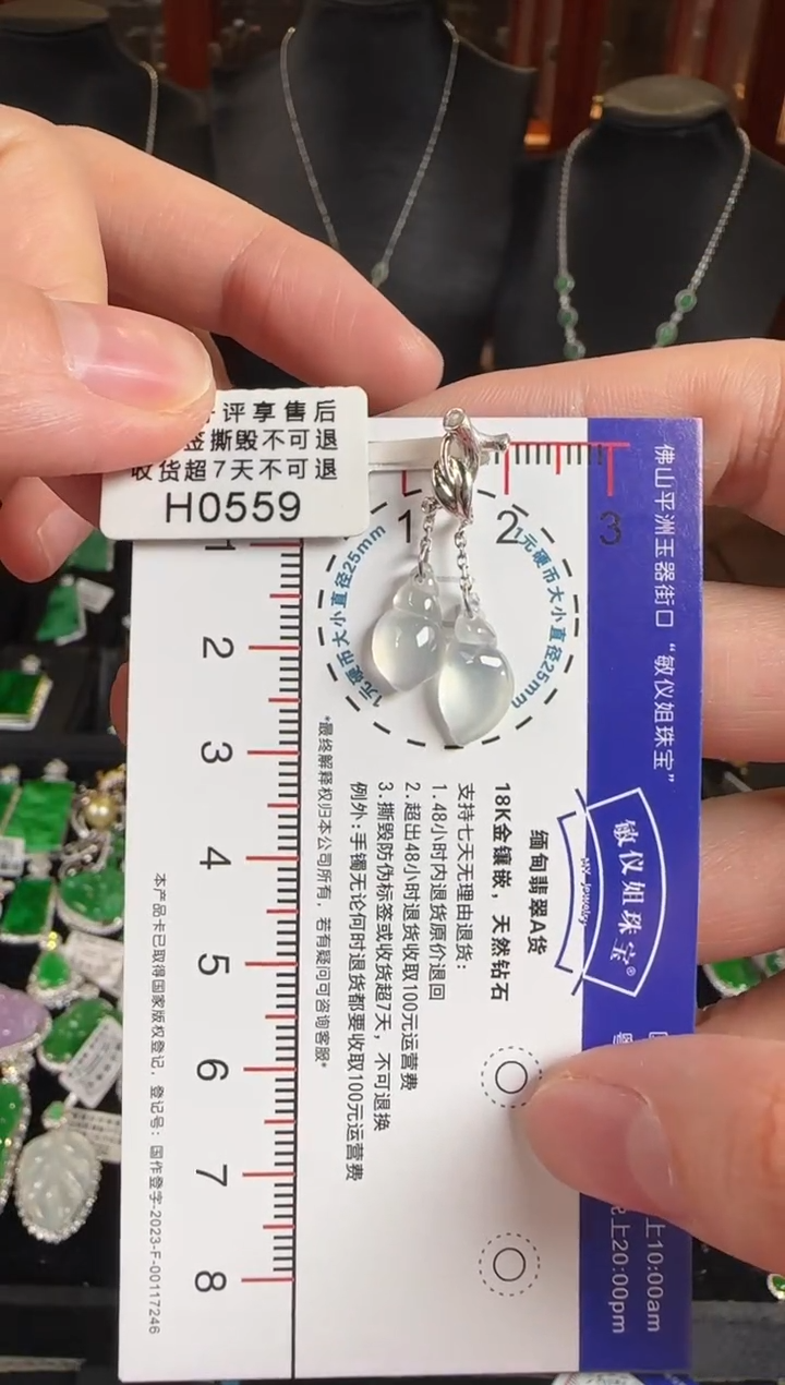 颈饰未镶嵌翡翠H0559海螺吊坠