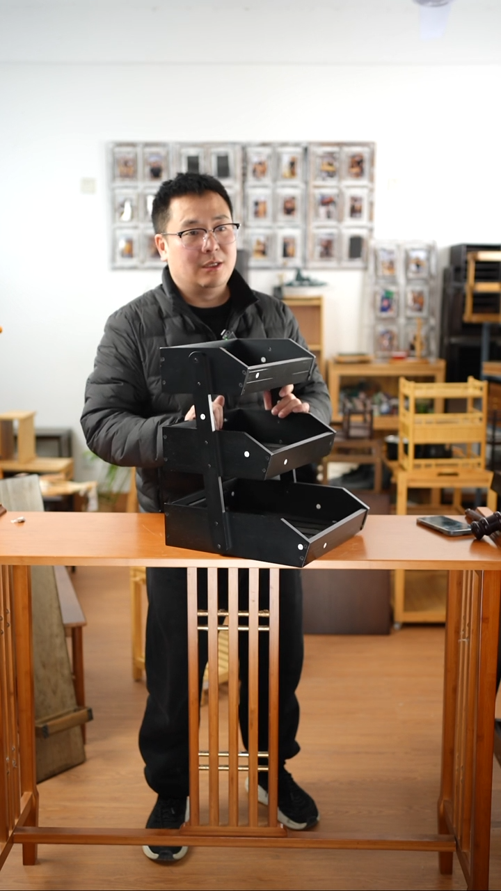 竹三层零食架子   