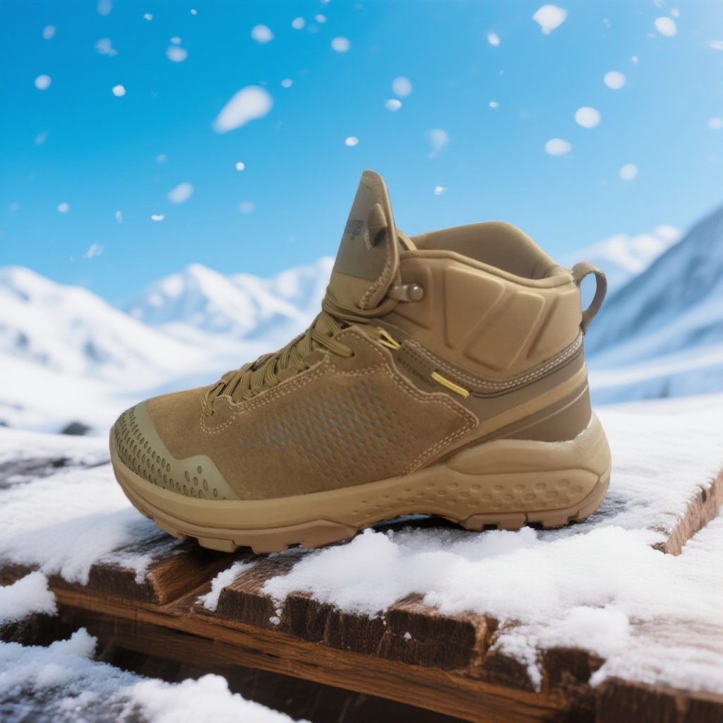 T4战术靴冬款男士户外牛皮中帮防水防滑耐磨登山鞋适合徒步越野