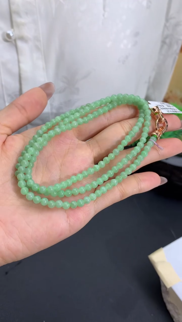 未镶嵌手串翡翠卡4mm