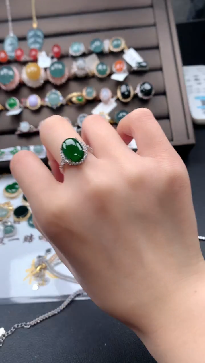 【闪购商品】翡翠戒指银S925镶嵌32132131