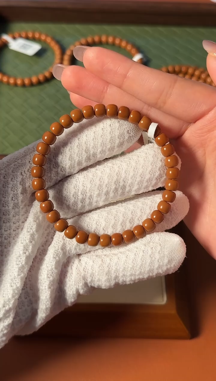 手串橄榄核道*道【168】6.5mm老挝核尖老型单圈