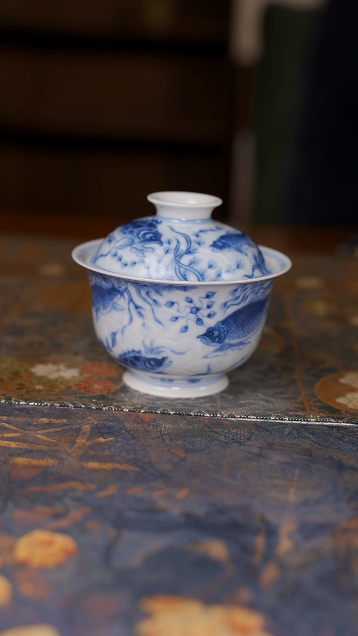 【闪购商品】杯望月怀古  鱼澡盖碗