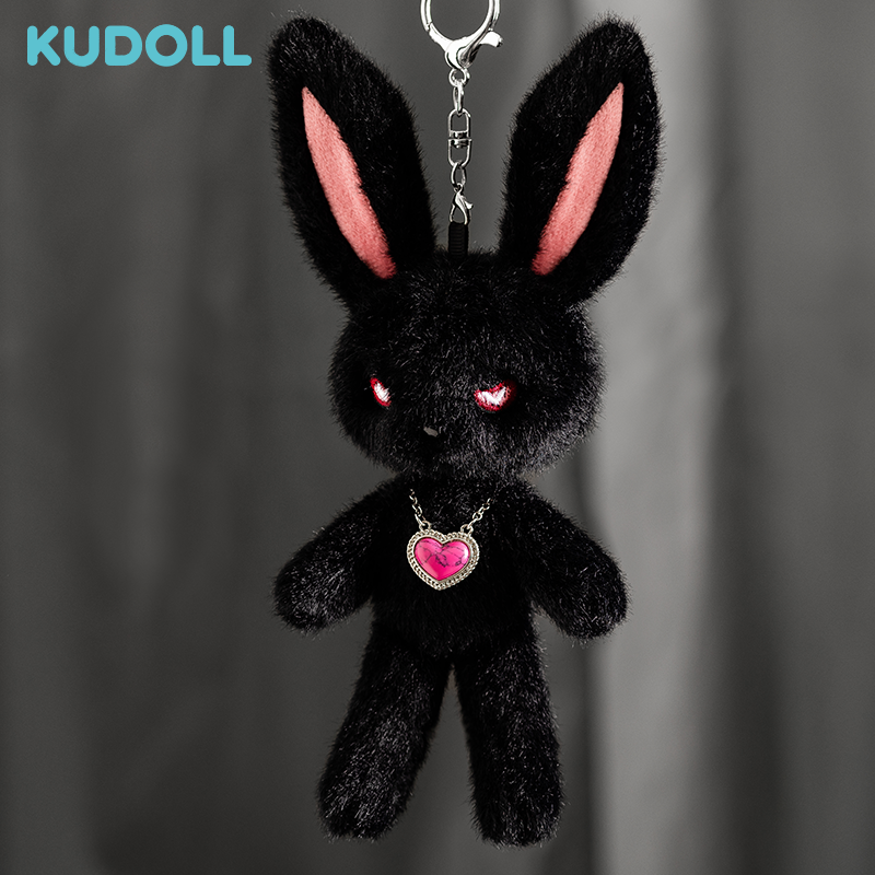 KUDOLL库岛玩偶黯星暗黑哥特风甜酷兔子毛绒挂件