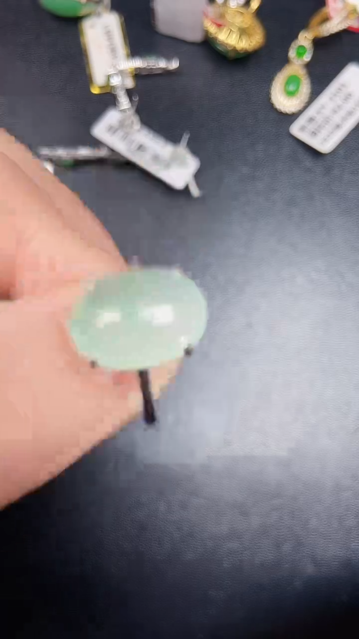 银S925镶嵌戒指翡翠3740