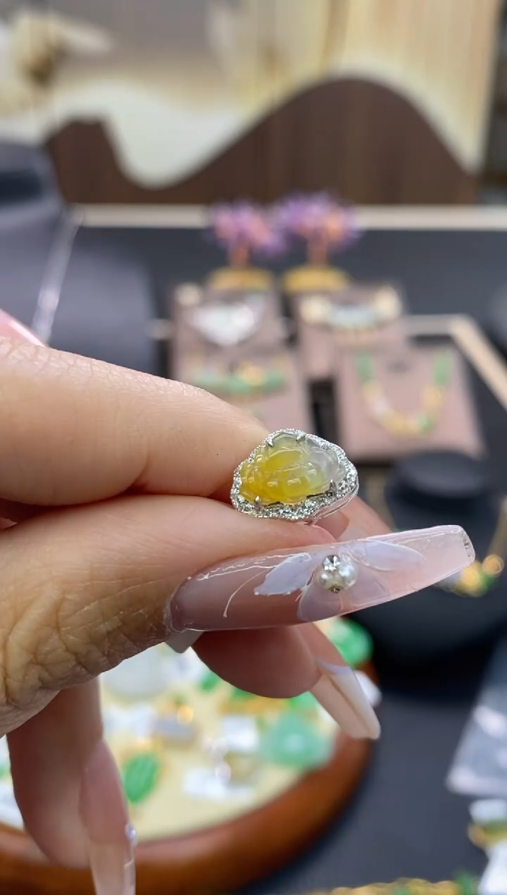 【闪购商品】翡翠颈饰18K金镶嵌净货15897