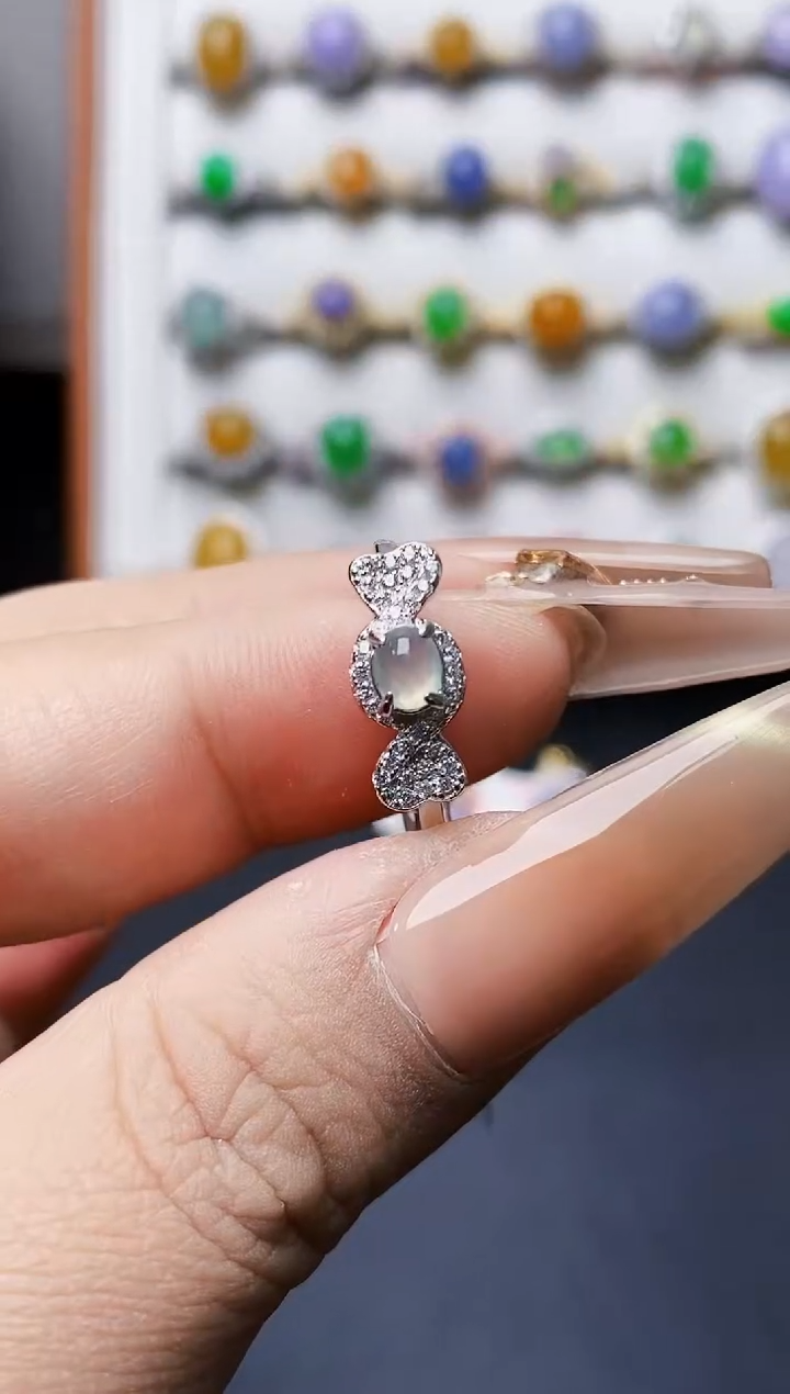 银S925镶嵌戒指翡翠1153