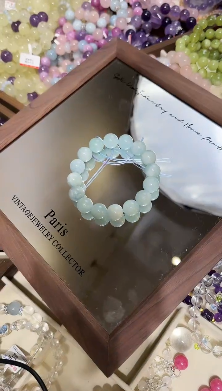 未镶嵌手链水晶离****天定向躺平蓝天白云13mm