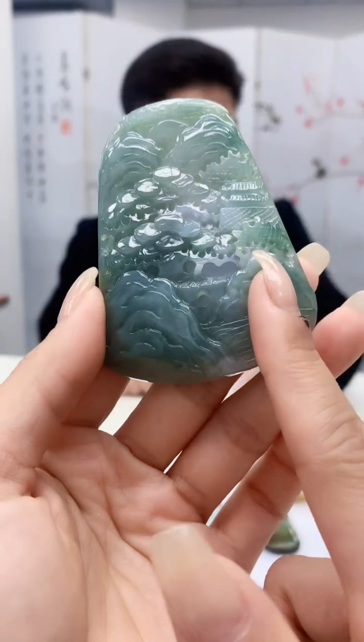 【闪购商品】定制翡翠未镶嵌4917lr-毛货挂件57