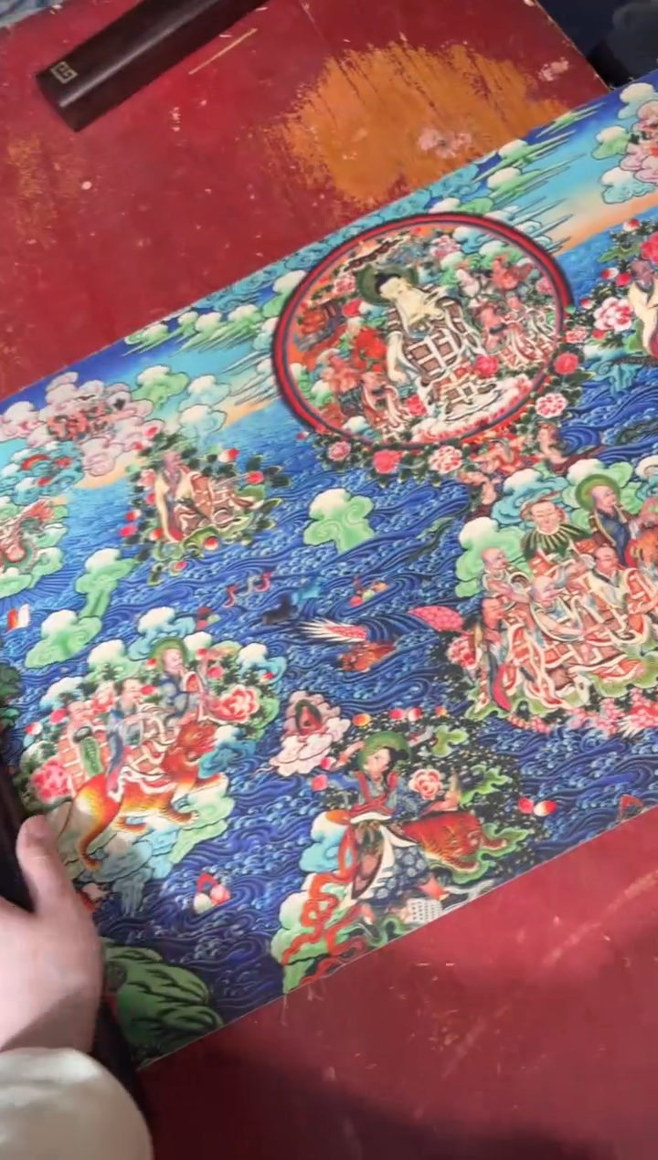 卷轴画龙妹的唐卡tk16