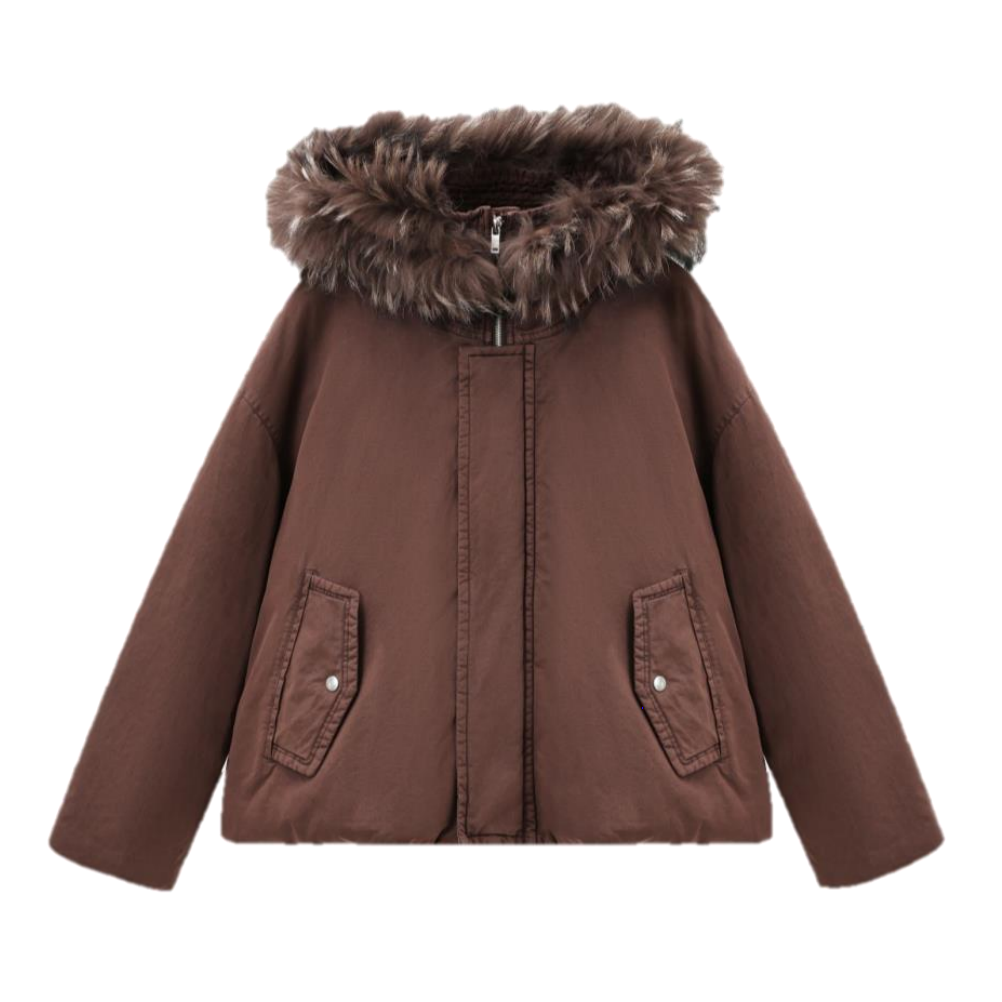 【ONE NINE】IMMI25秋冬新品可脱卸毛领连帽羽绒短夹克1337X