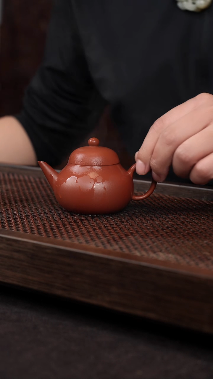 【闪购商品】紫砂茶壶朱泥梨式水平