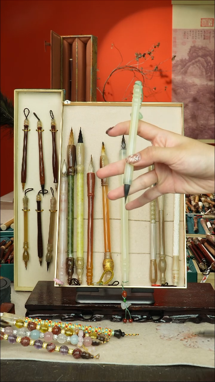 92号闪孤品高货毛笔链接 清水试笔 蘸墨不退