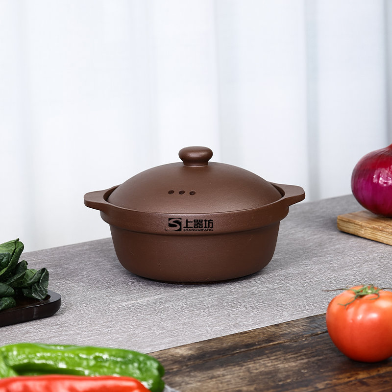 宜兴紫砂砂锅小号家用一人食无釉无涂层老式煲汤煮粥炖菜土锅沙锅