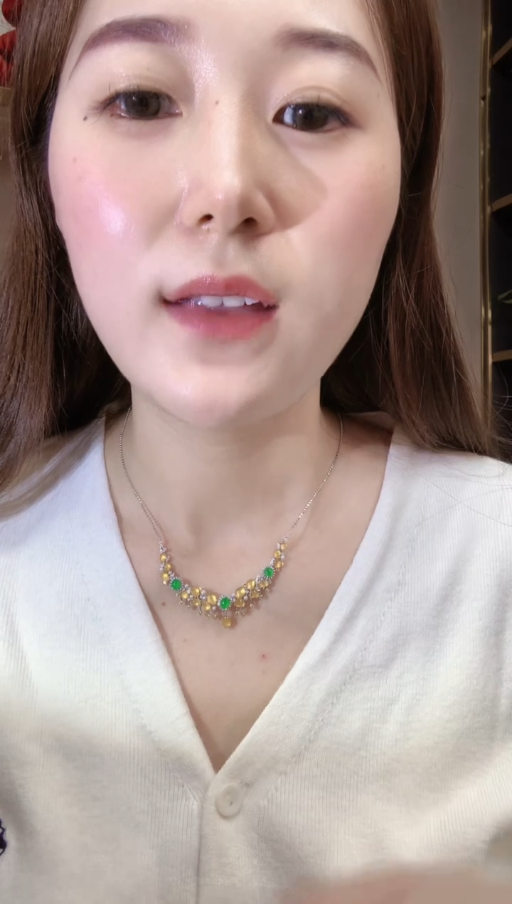 【闪购商品】翡翠颈饰18K金镶嵌C53   