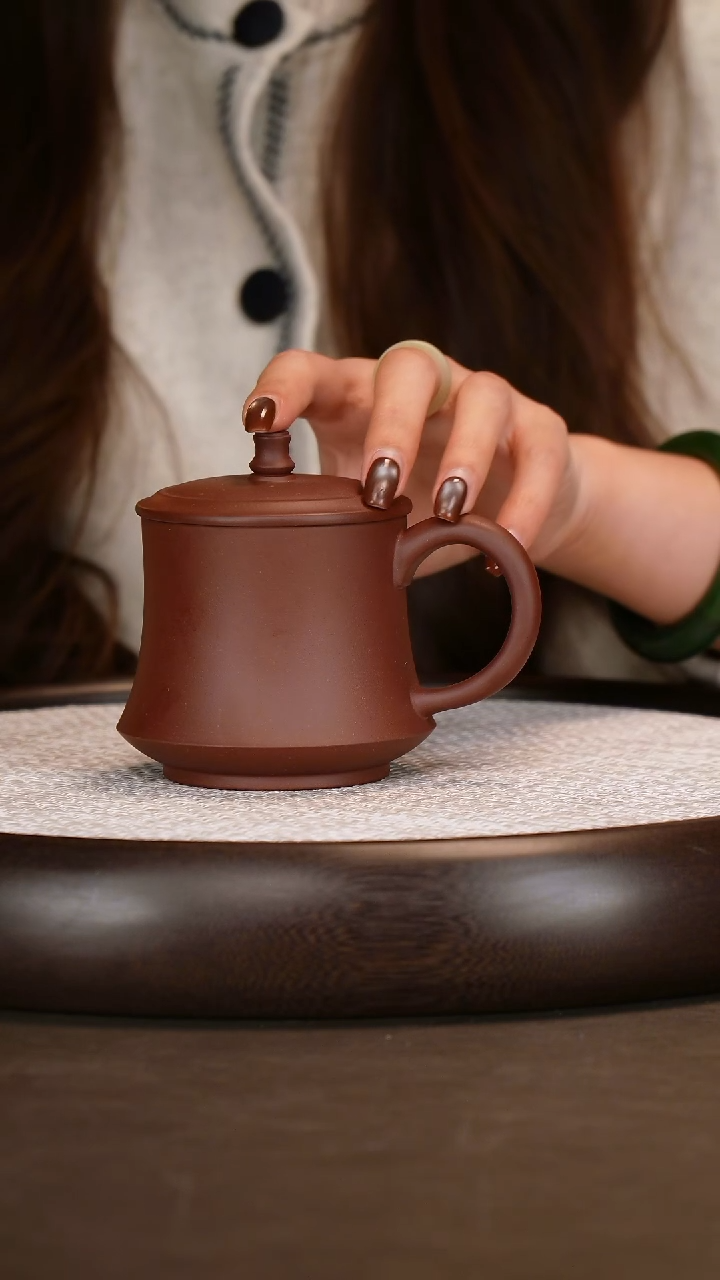紫砂茶具底槽清盖杯