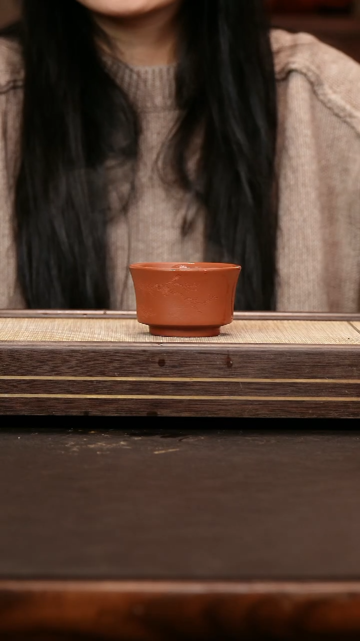 茶壶紫砂红泥 柱础杯 刻绘