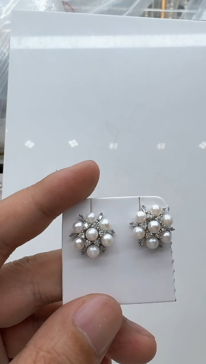 【闪购商品】海水珍珠耳饰银S925镶嵌清货