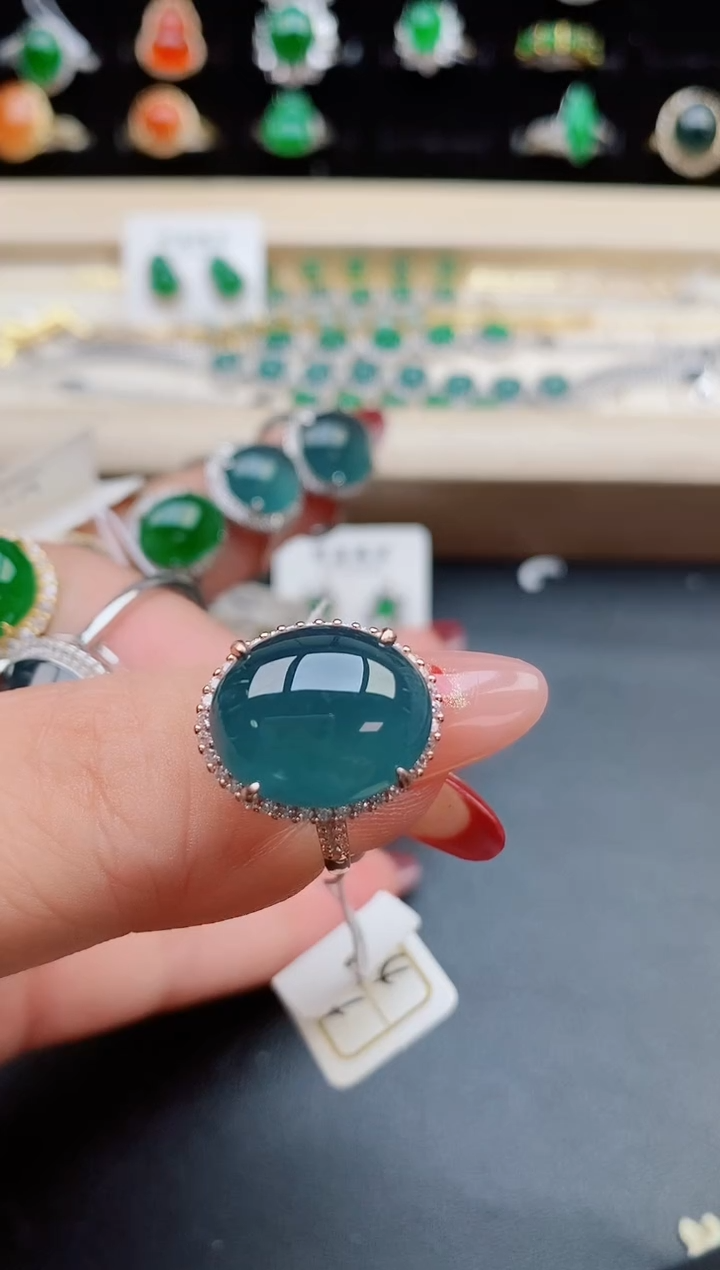 【闪购商品】翡翠戒指银S925镶嵌32321