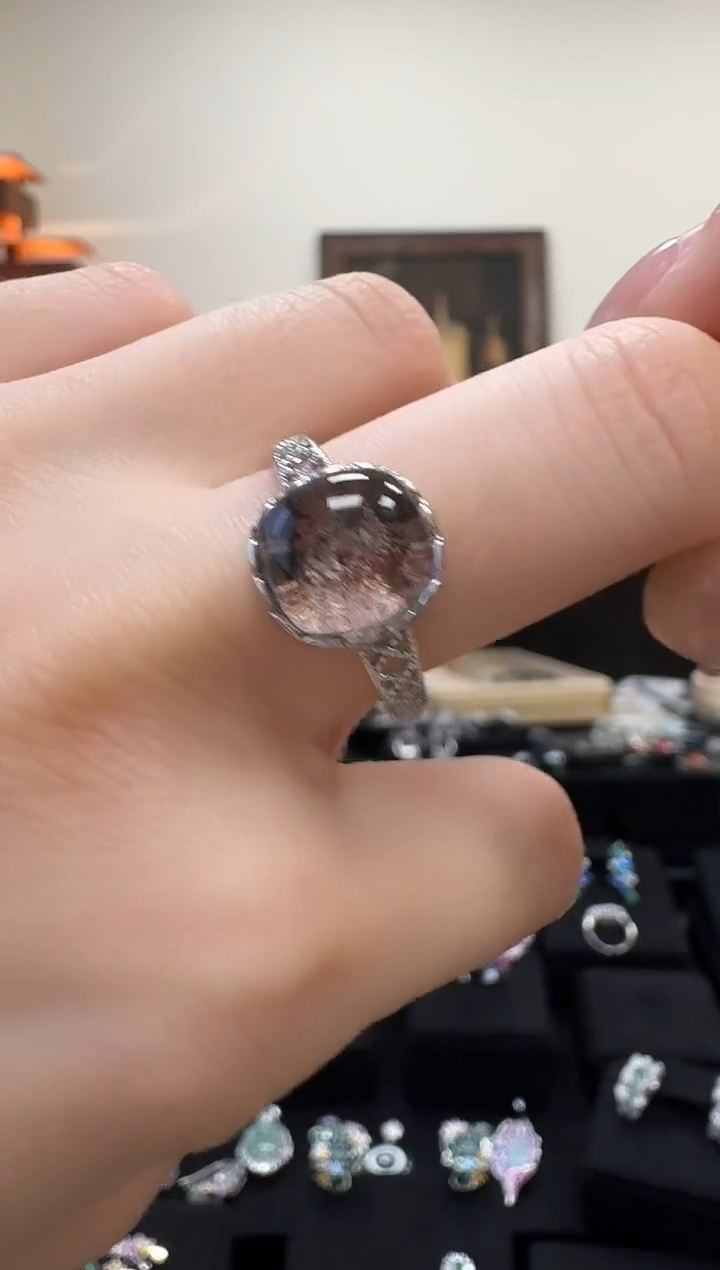 银S925镶嵌戒指水晶戒指