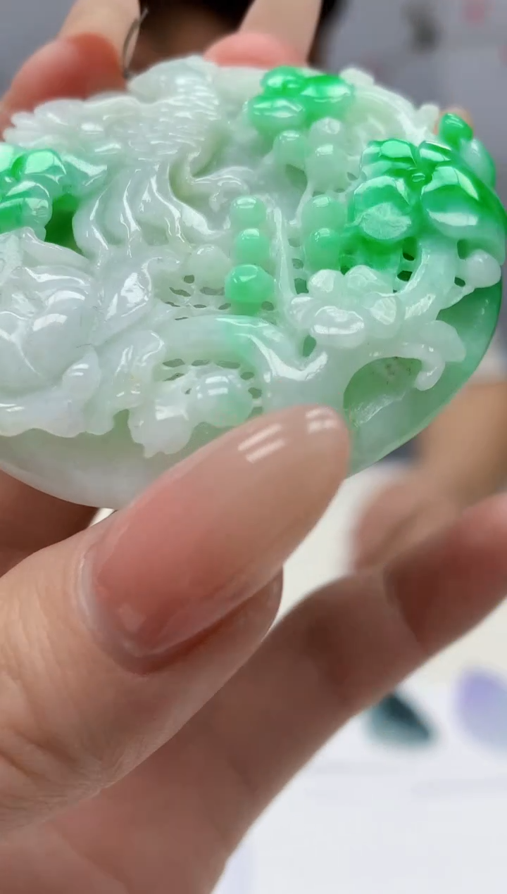 【闪购商品】定制翡翠未镶嵌4925jj-毛货挂件146