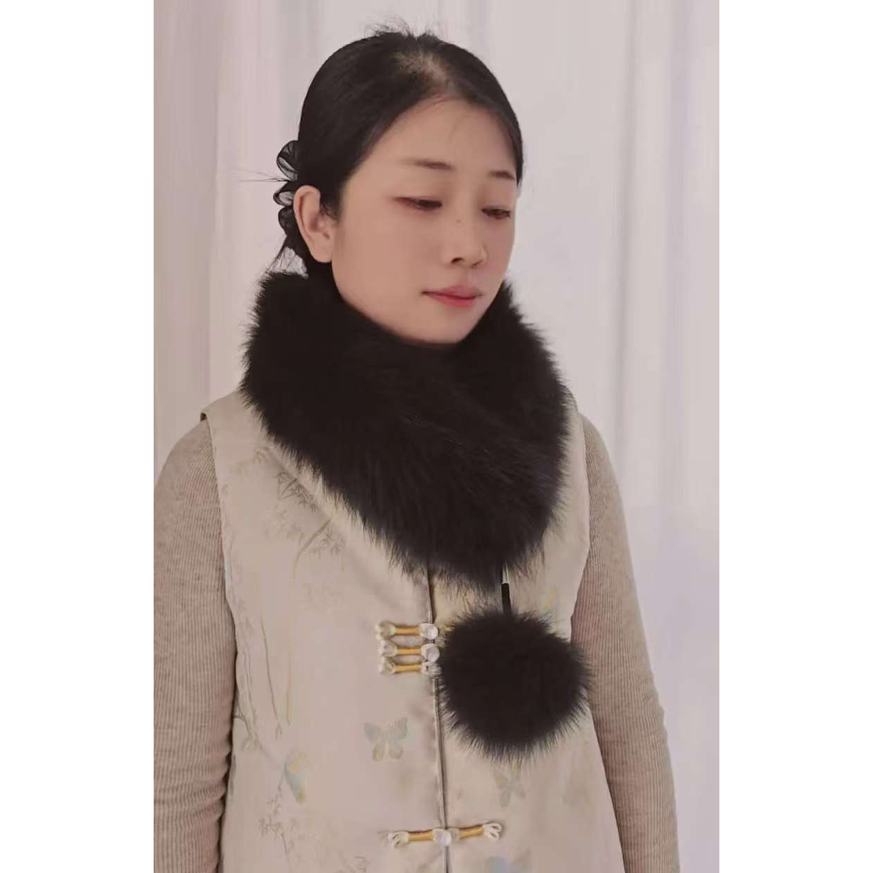 【直播间扣号为准所拍所得】狐狸真毛新款围脖