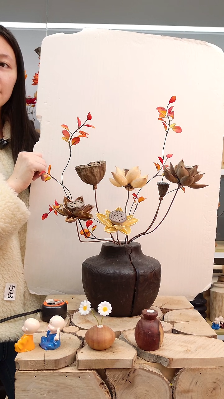 木木木实木花瓶，随机发一个，自然开裂，