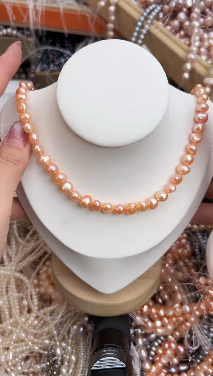 未镶嵌15淡水珍珠无核*强光珍珠项链（多样性发一）8mm左右